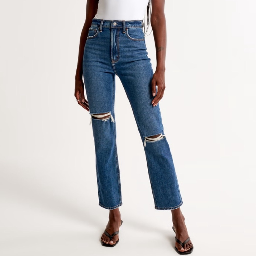 Abercrombie & Fitch Curve Love Ultra High Rise Ankle Jeans NEW